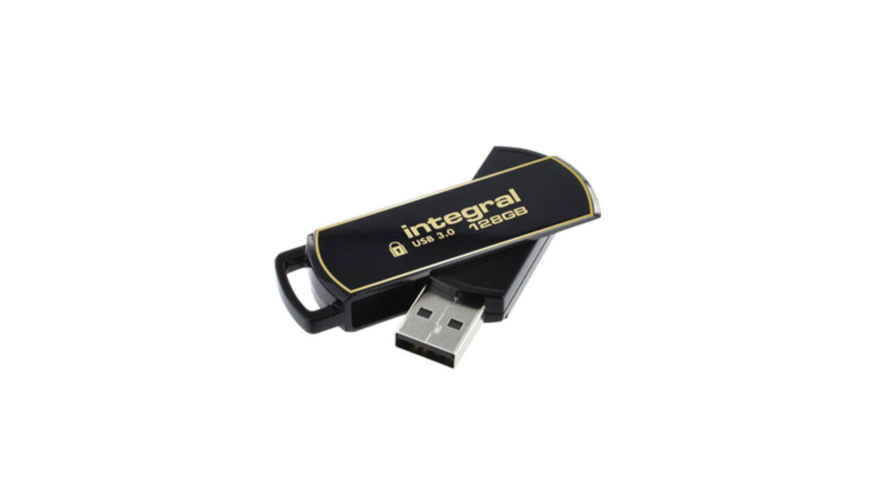 USB stick 3.0 Integral Secure 360 USB-A 128GB zwart
