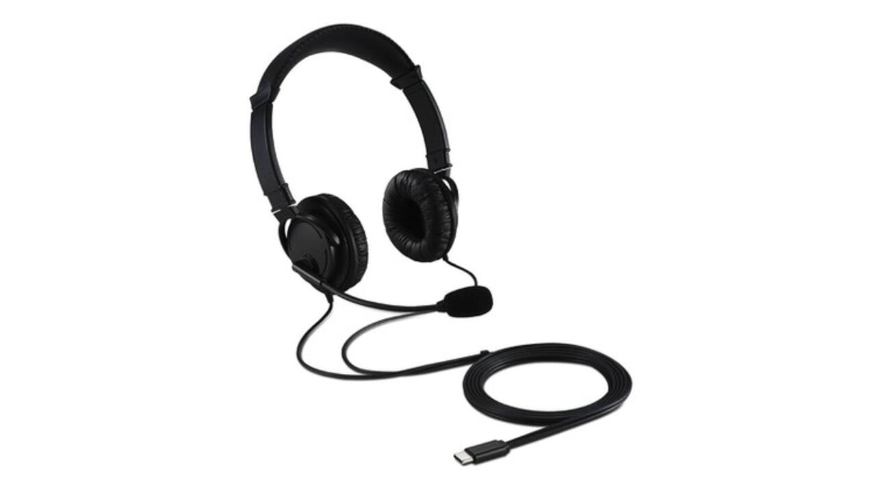 Headset Kensington USB-C Hi-Fi met microfoon zwart