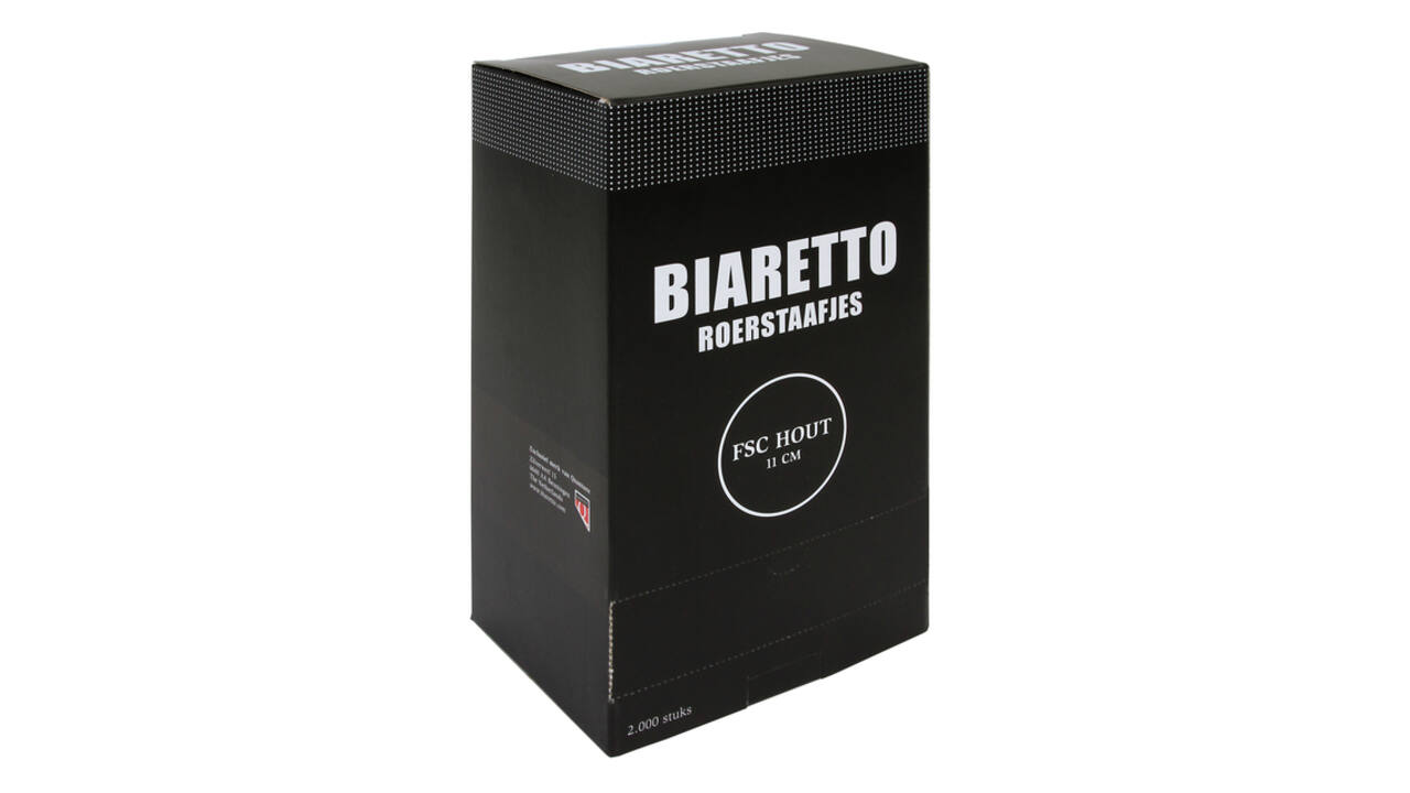 Roerstaafjes Biaretto hout 11cm 2000 stuks