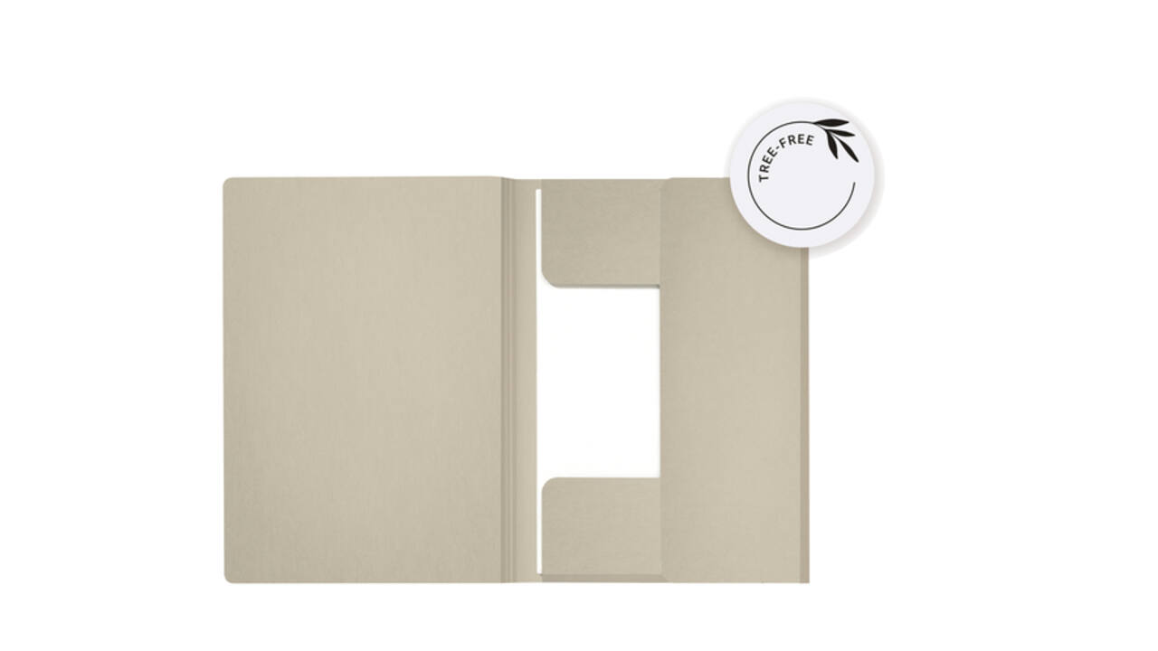 Dossiermap Djois Secolor Tree-Free A4 3 kleppen 226gr beige