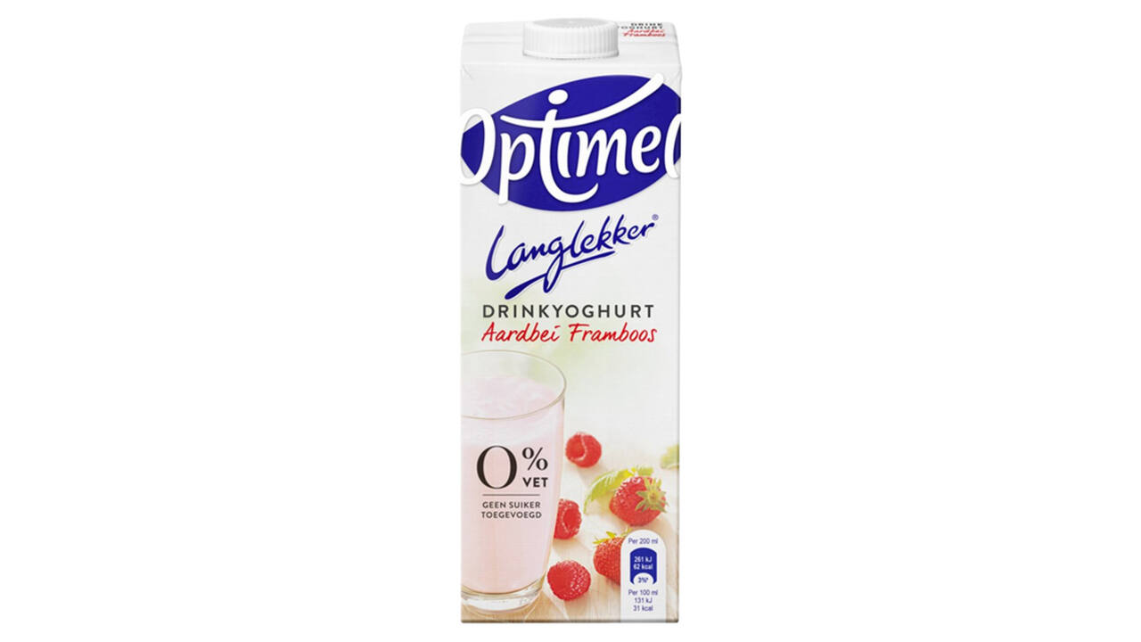 Drinkyoghurt Optimel Langlekker aardbei framboos 1liter