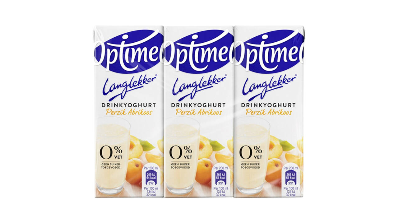 Drinkyoghurt Optimel Langlekker perzik abrikoos 20cl