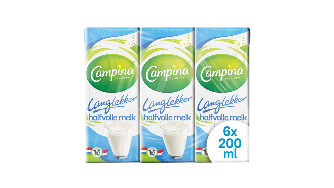 Melk Campina LangLekker halfvol 20cl 6 stuks