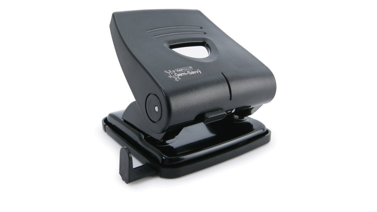 Perforator Rapesco Germ-Savvy Heavy Duty 827-P antibacterieel 2-gaats zwart