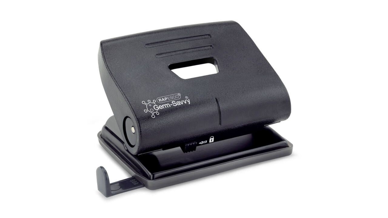 Perforator Rapesco Germ-Savvy Heavy Duty 820-P antibacterieel 2-gaats zwart