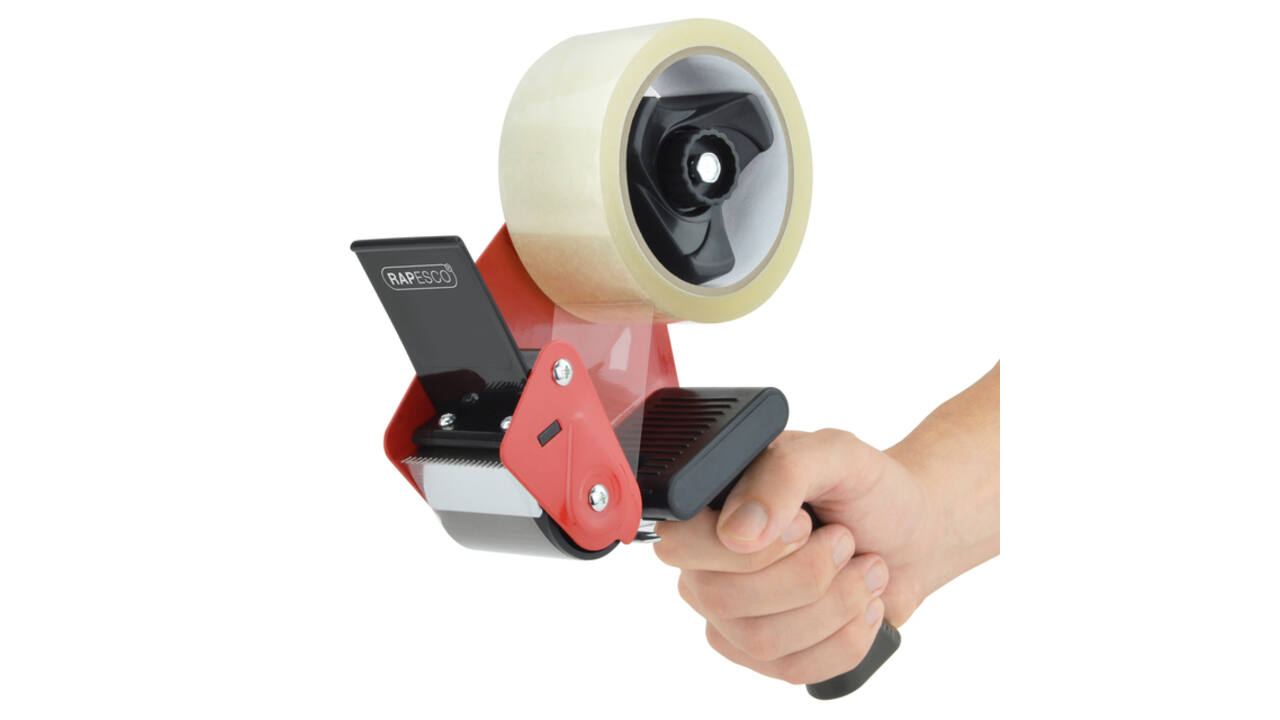 Verpakkingstape dispenser Rapesco Germ-Savvy 960 antibacterieel zwart