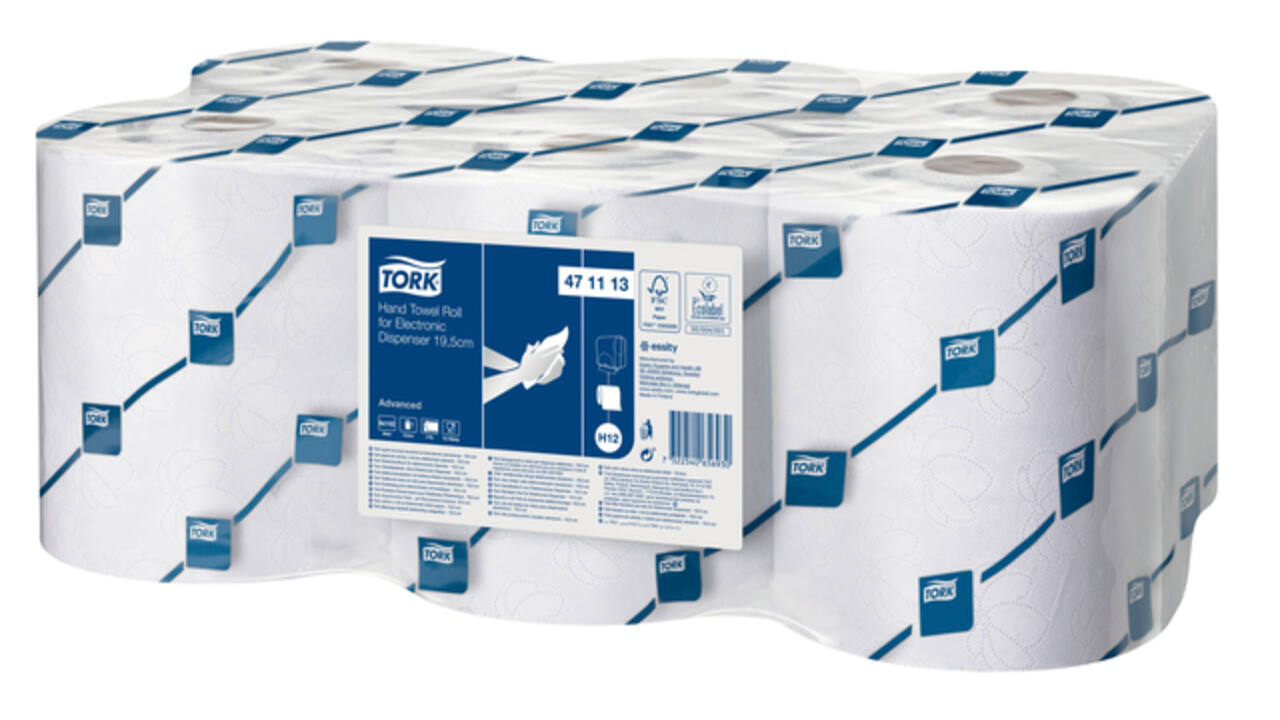 Handdoekrol Tork H12 Advanced 2-laags 143m wit 471113