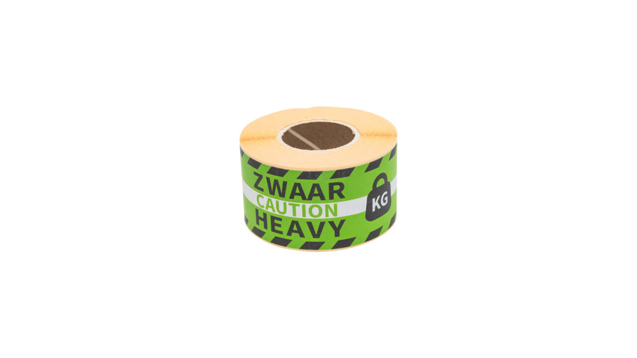 Waarschuwingsetiket Rillprint heavy 46x125mm groen 250 stuks