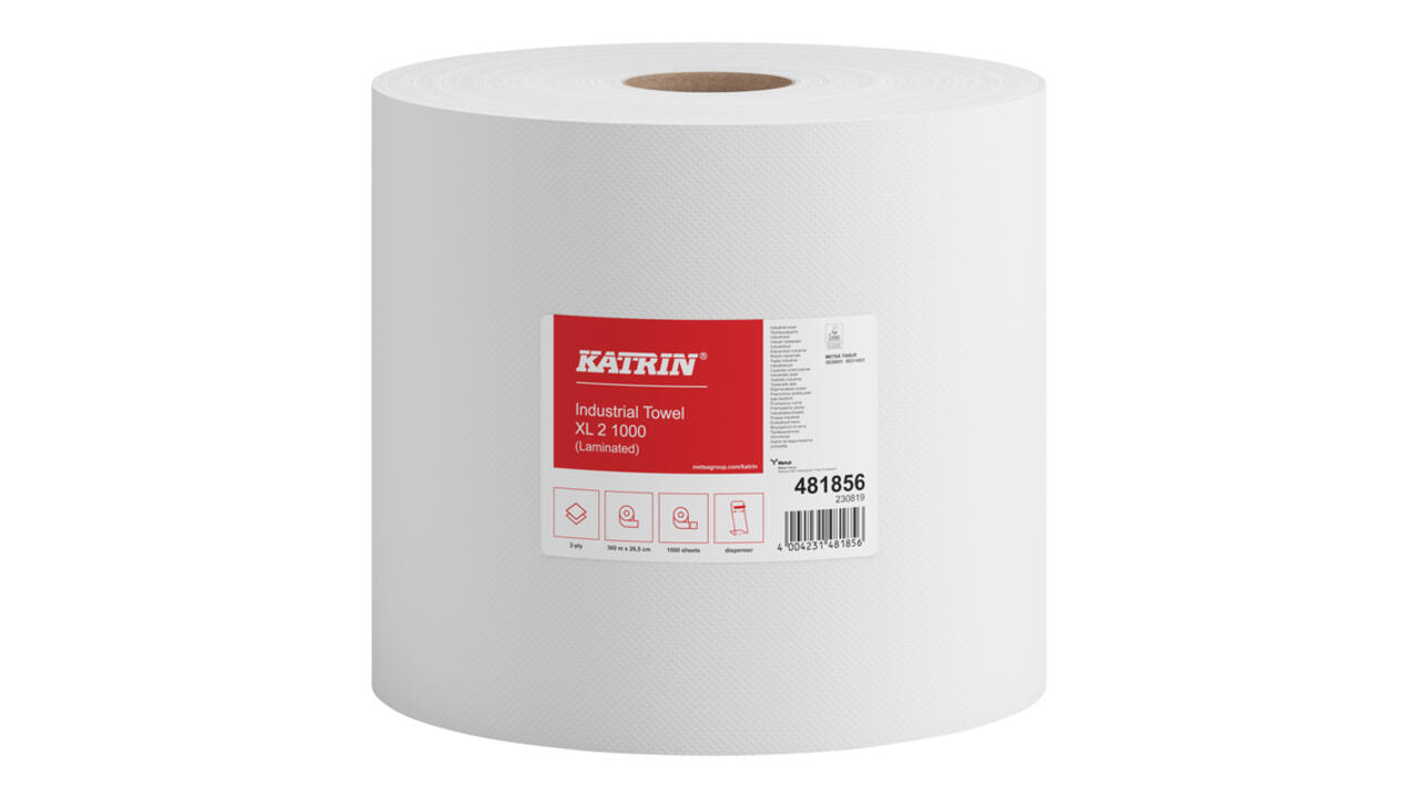 Poetspapier Katrin Industrial extra groot 2-laags 1000 vel wit 481856