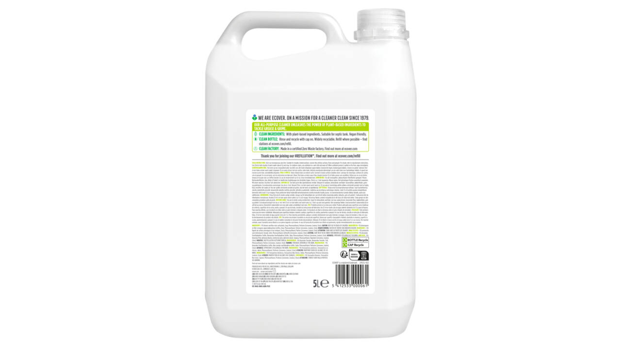 Allesreiniger Ecover citroengrass & gember navulflacon 5L