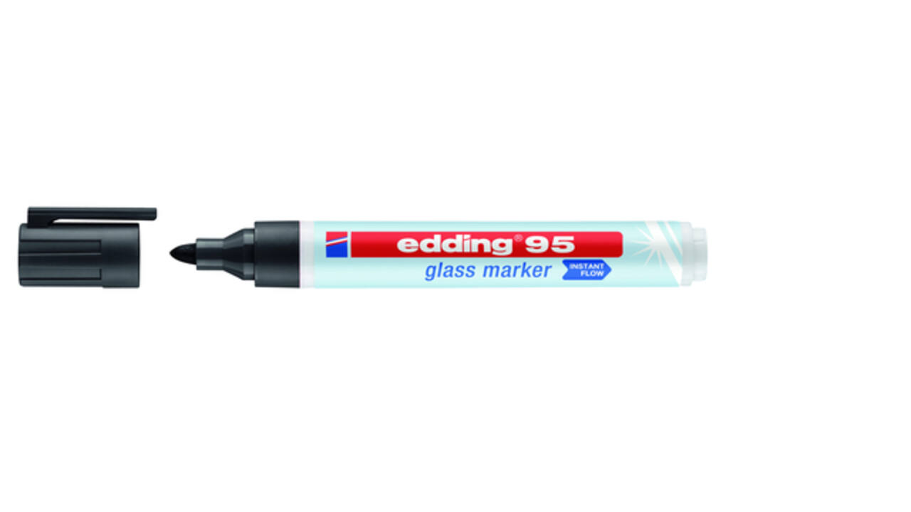 Viltstift edding 95 glasbord rond 1.5-3mm zwart