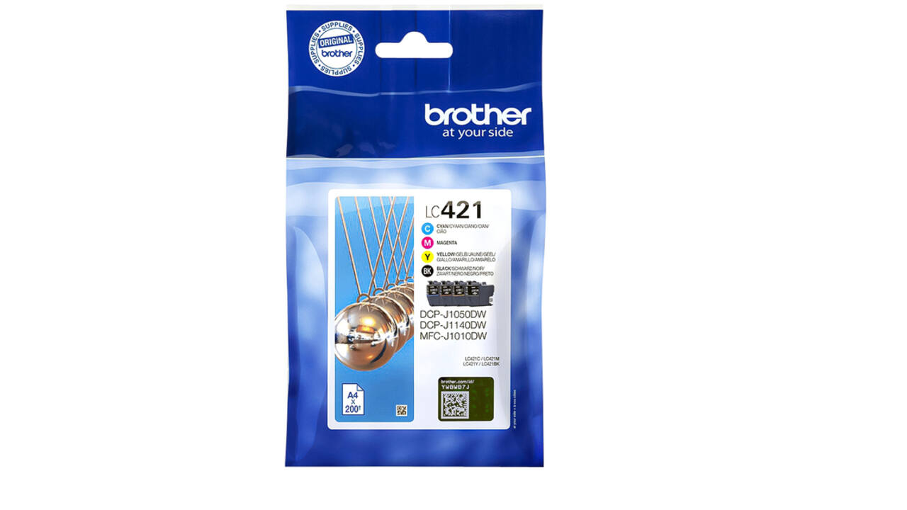 Inktcartridge Brother LC-421 zwart + 3 kleuren