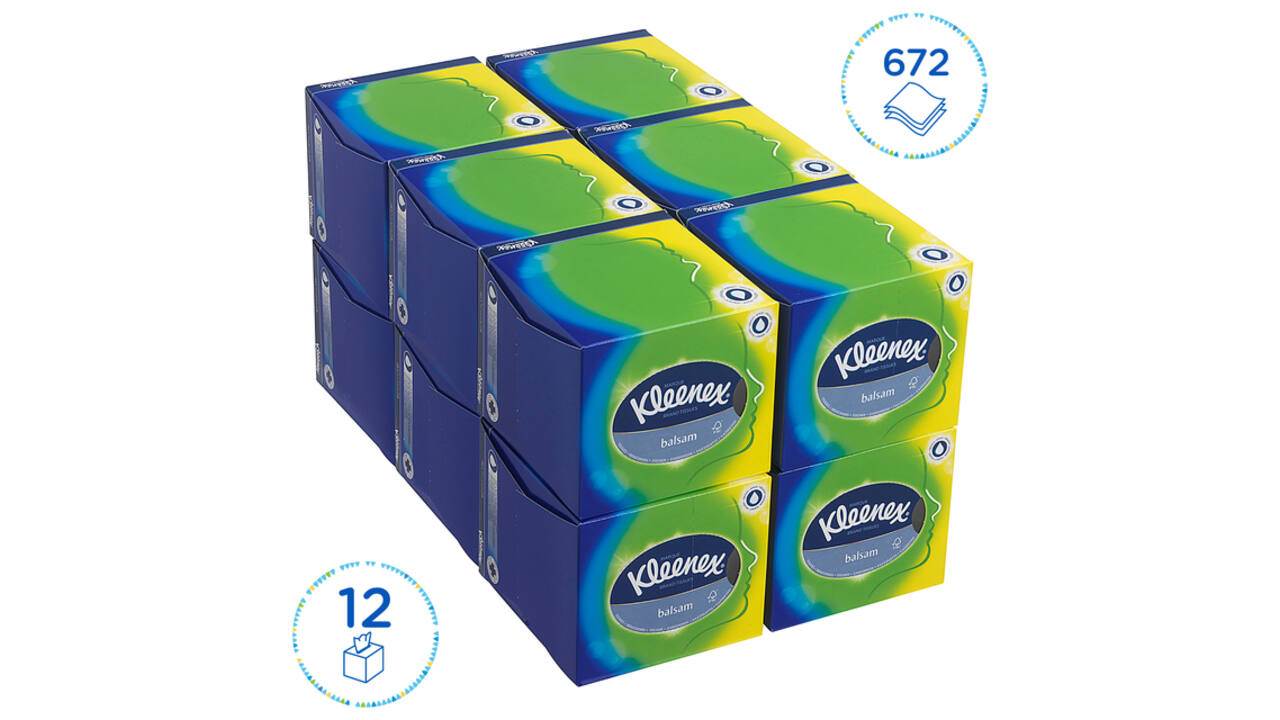 Facial tissues Kleenex kubus 3-laags 56 vel wit 8825