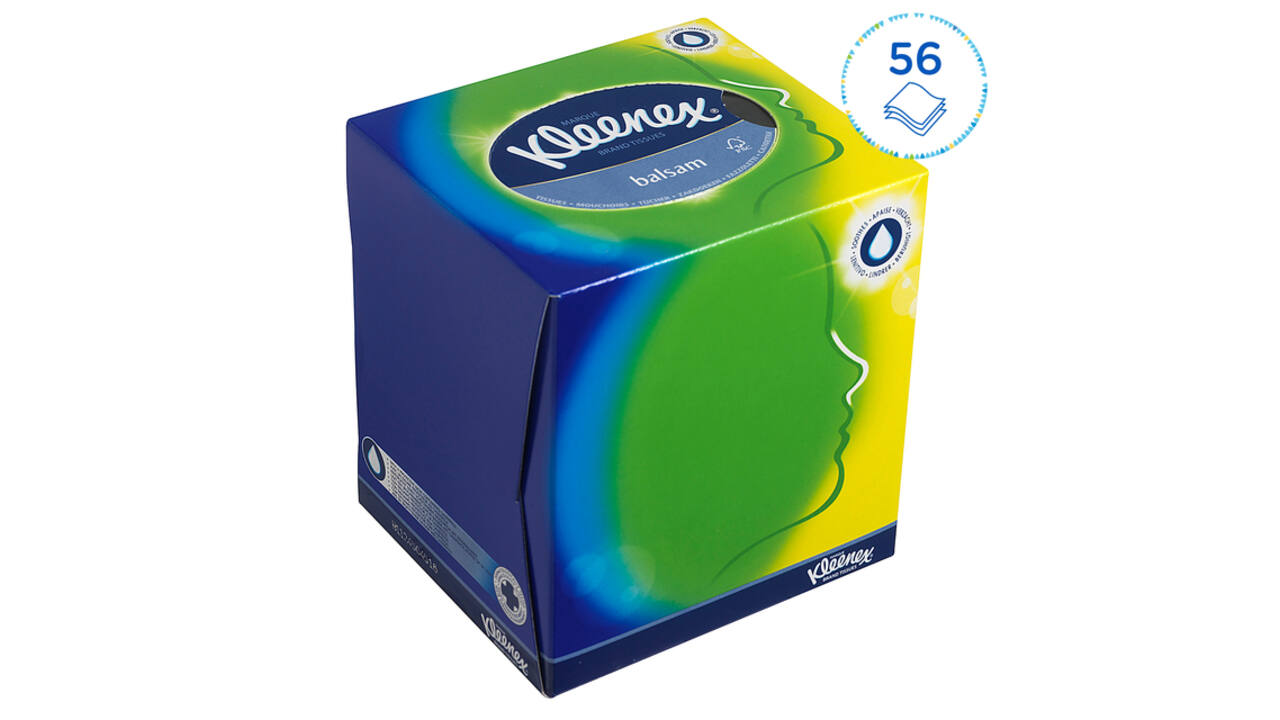 Facial tissues Kleenex kubus 3-laags 56 vel wit 8825