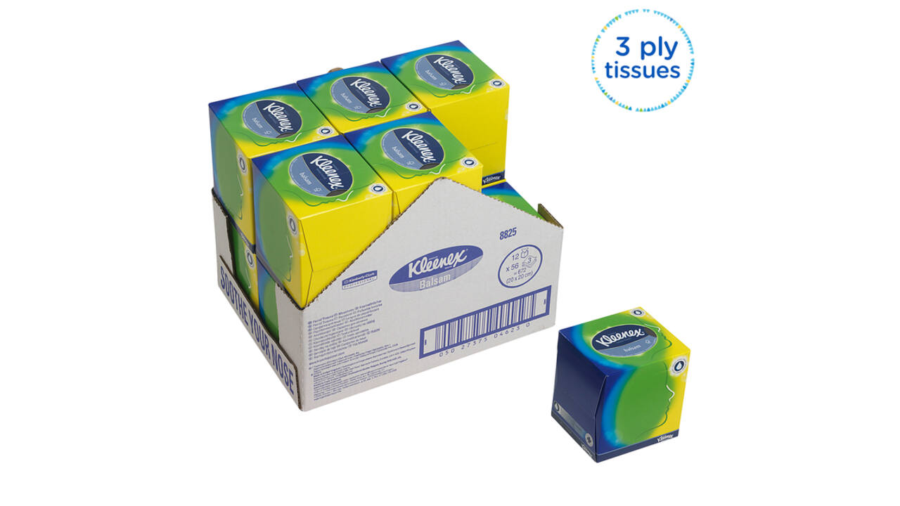 Facial tissues Kleenex kubus 3-laags 56 vel wit 8825