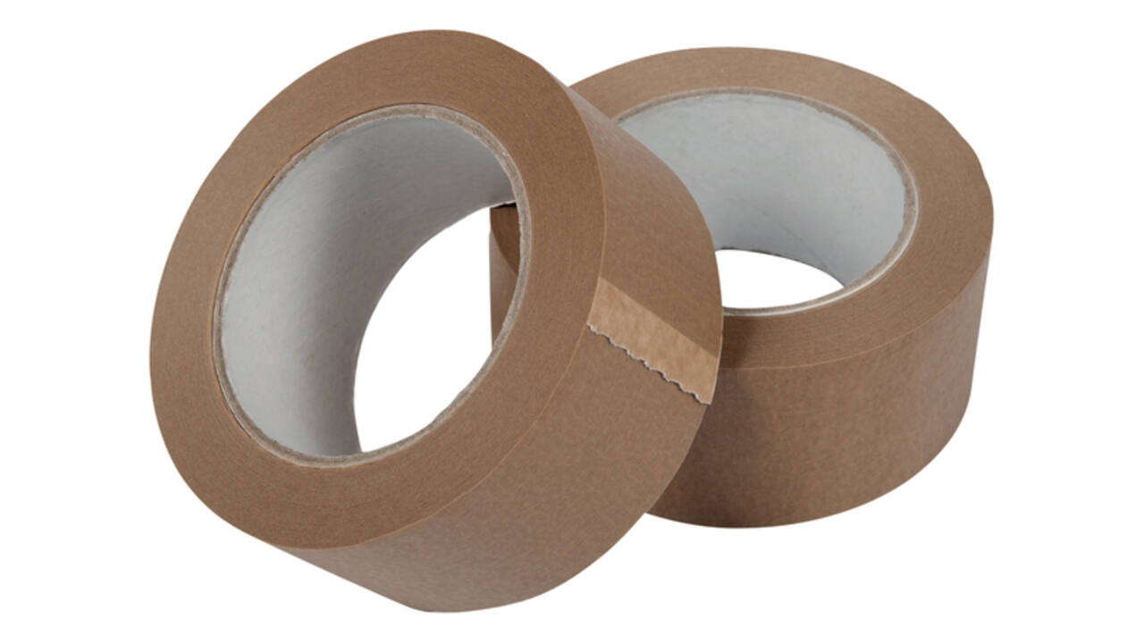 Verpakkingstape IEZZY papier 50mmx50 meter 80p gerecycled papier bruin