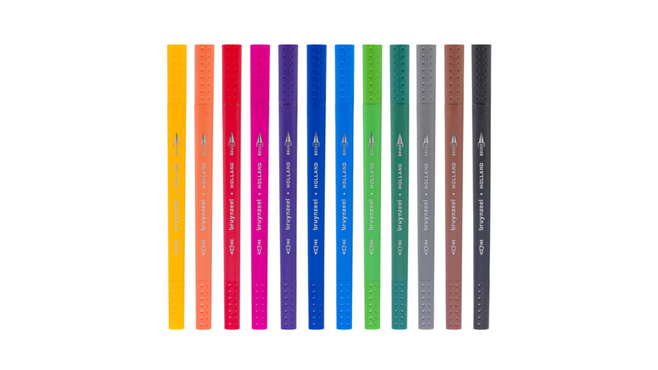Duotip Bruynzeel Expression fineliner en brushpen assorti 12 stuks