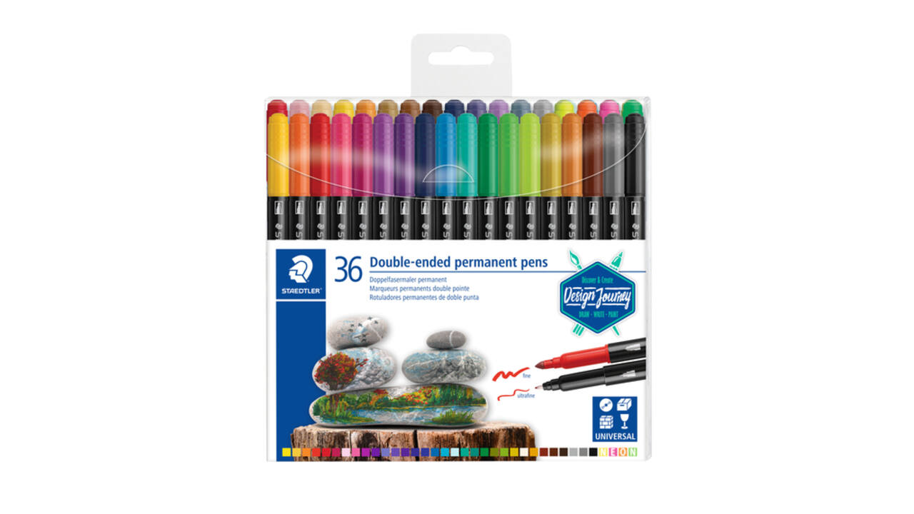 Viltstift Staedtler Design Journey permanent dubbele punt 36 kleuren