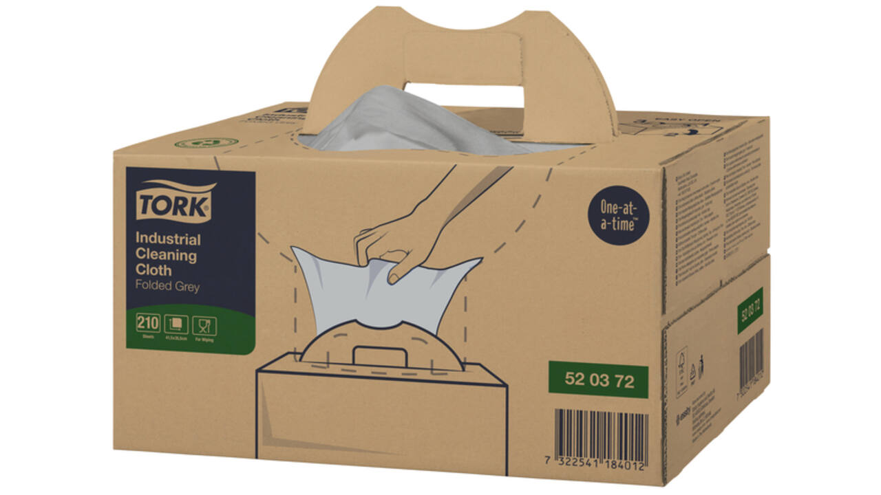 Reinigingsdoek Tork W7 Premium Industrial dispenserdoos 1-laags 210 vel grijs 520372