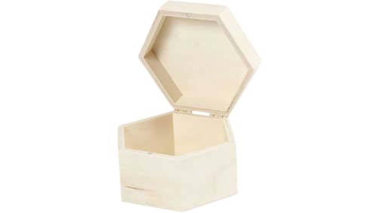 Kistje Creativ Company zeshoek 12x7cm triplex