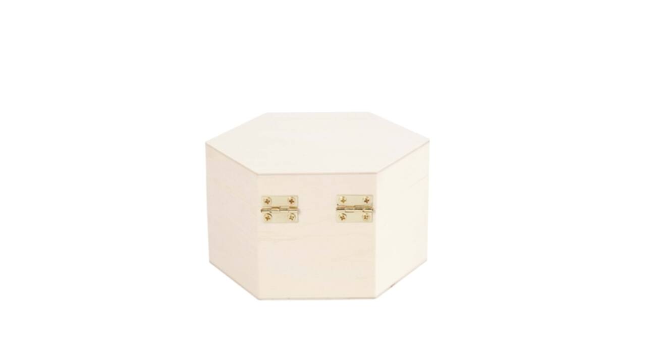 Kistje Creativ Company zeshoek 12x7cm triplex