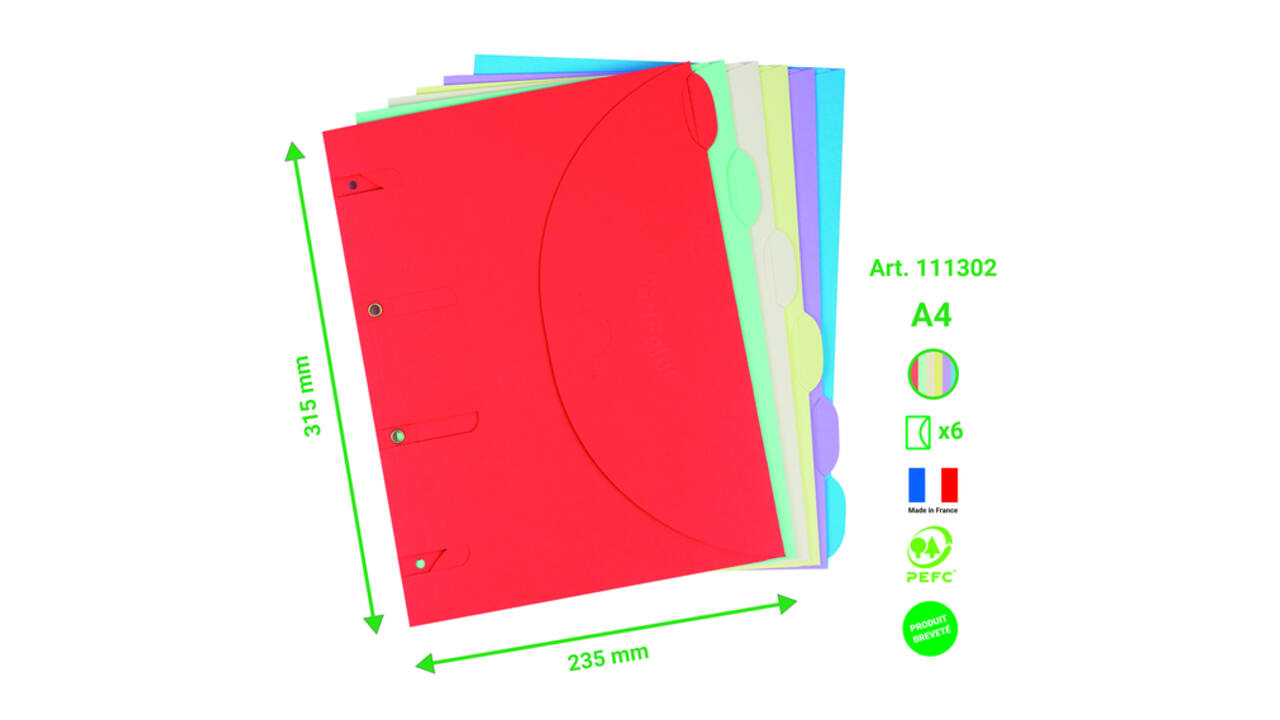 Smartfolder geperforeerde opbergmappen A4 assorti 6 stuks