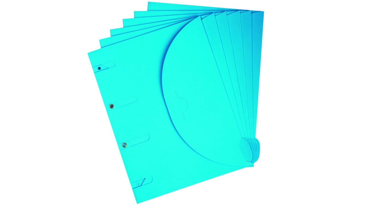 Smartfolder geperforeerde opbergmappen A4 blauw 6 stuks