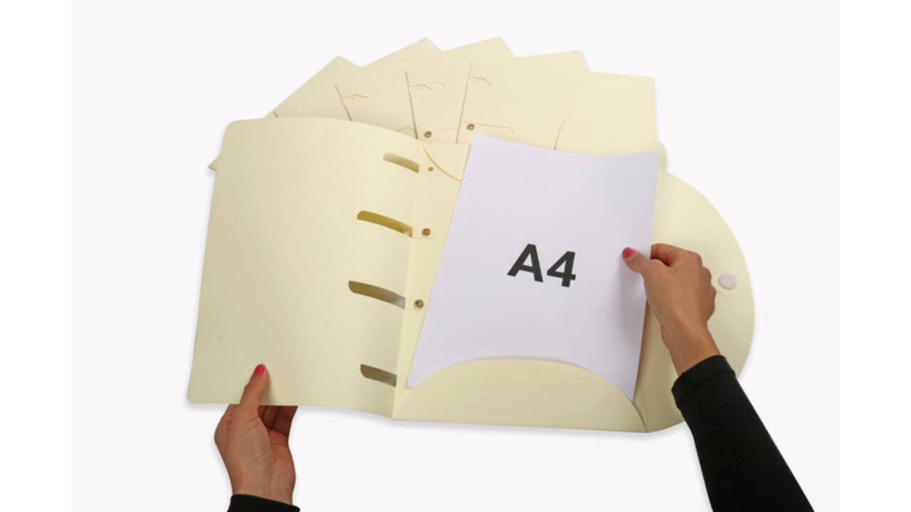Smartfolder geperforeerde opbergmappen A4 Beige 6 stuks