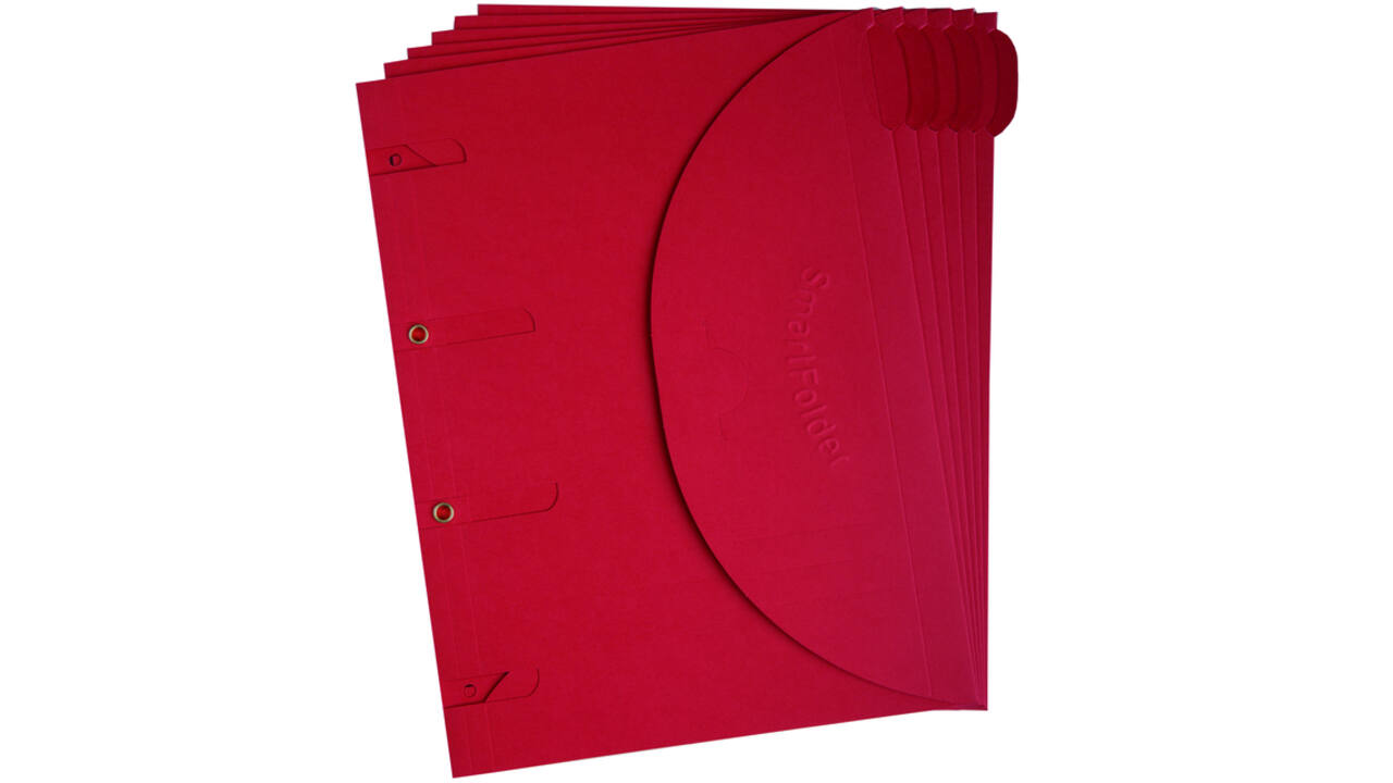 Smartfolder geperforeerde opbergmappen A4 Rood 6 stuks