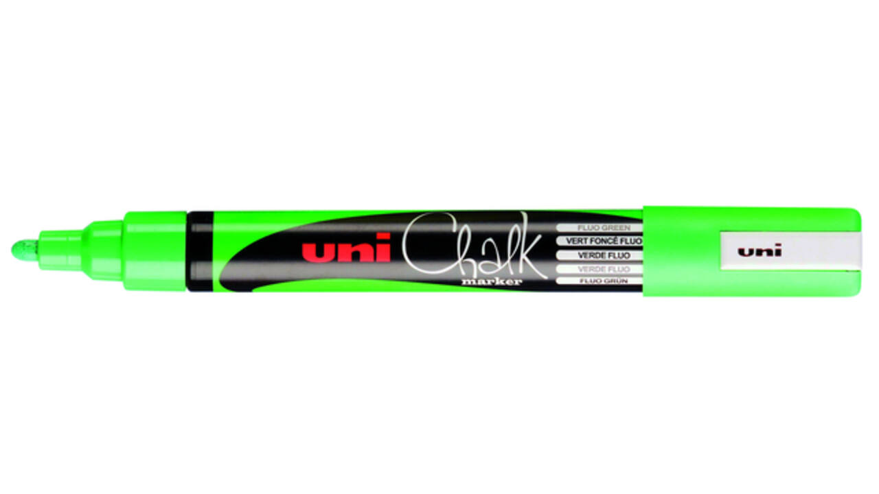 Krijtstift Uni-ball chalk rond 1.8-2.5mm fluor groen