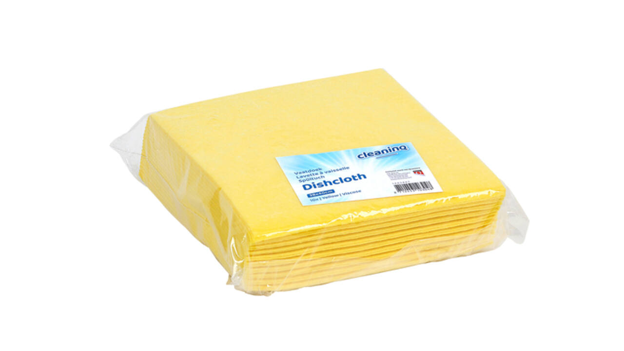 Werkdoek Cleaninq non-woven 38x40cm geel 10 stuks