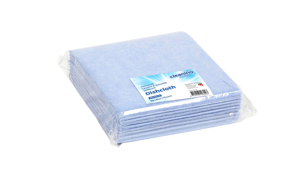 Werkdoek Cleaninq viscose 38x40cm blauw 10 stuks