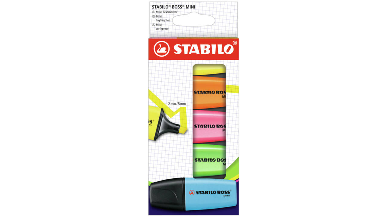 Markeerstift STABILO BOSS min assorti etui à 5 stuks