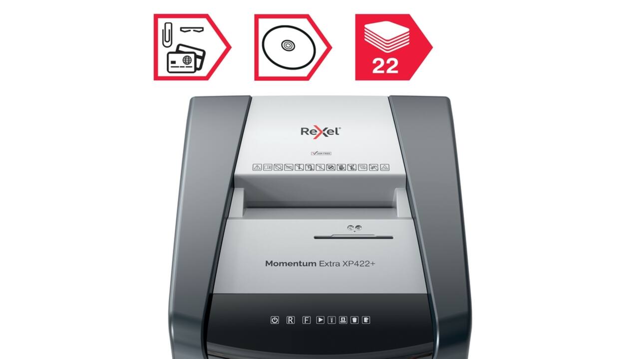 Papiervernietiger Rexel Momentum Extra XP422+ snippers 4x35mm