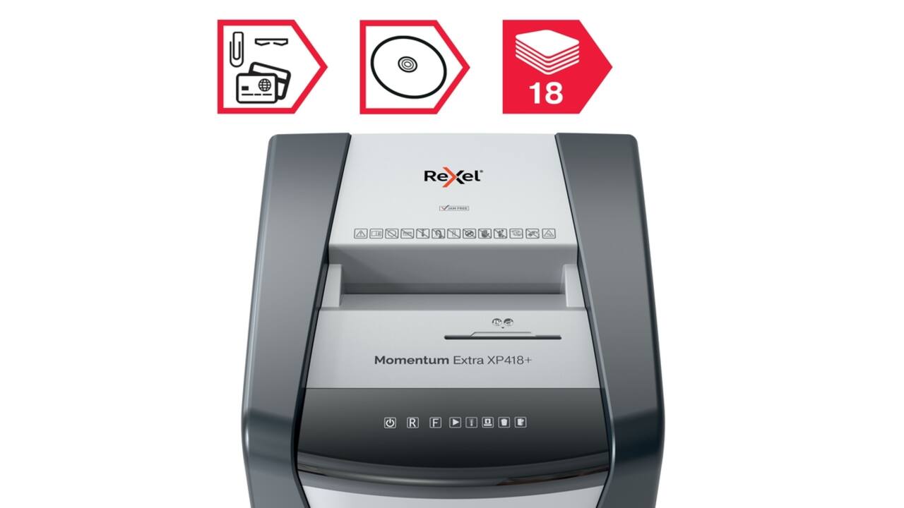 Papiervernietiger Rexel Momentum Extra XP418+ snippers 4x35mm