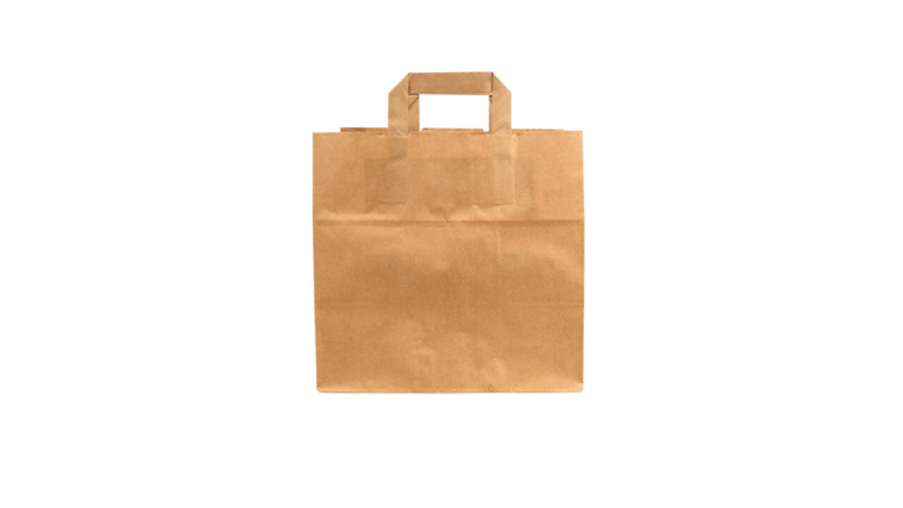 Tas IEZZY kraft papier 26x17x25cm (bxdxh) bruin 250 stuks