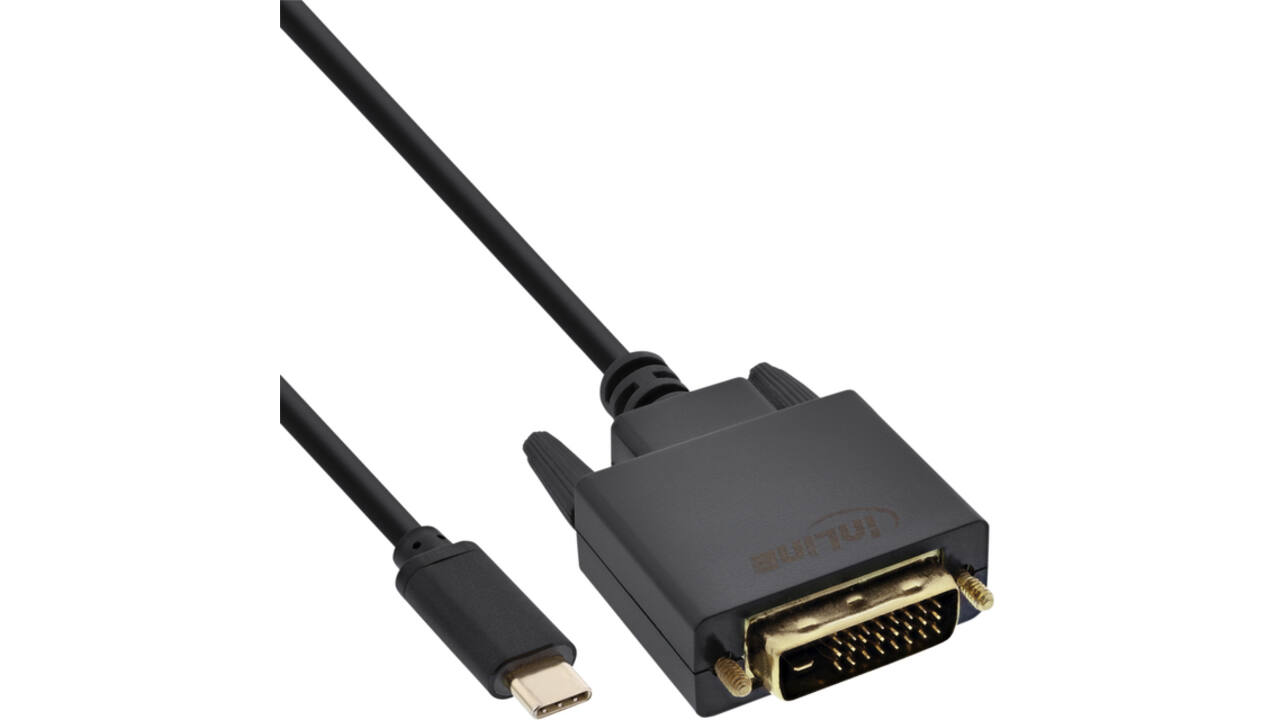 Kabel inLine USB-C DVI 24+1 3.1 1080P M/M 2 meter zwart