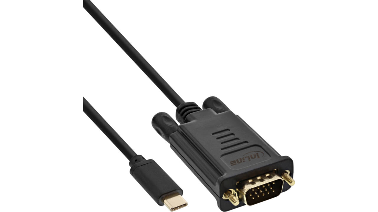 Kabel inLine USB-C VGA 3.1 M/M 2 meter zwart