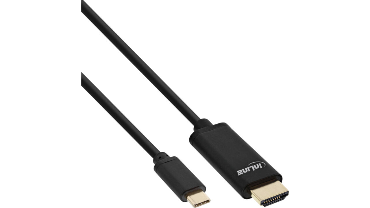 Kabel inLine USB-C HDMI 3.1 2.0 4K M/M 2 meter zwart