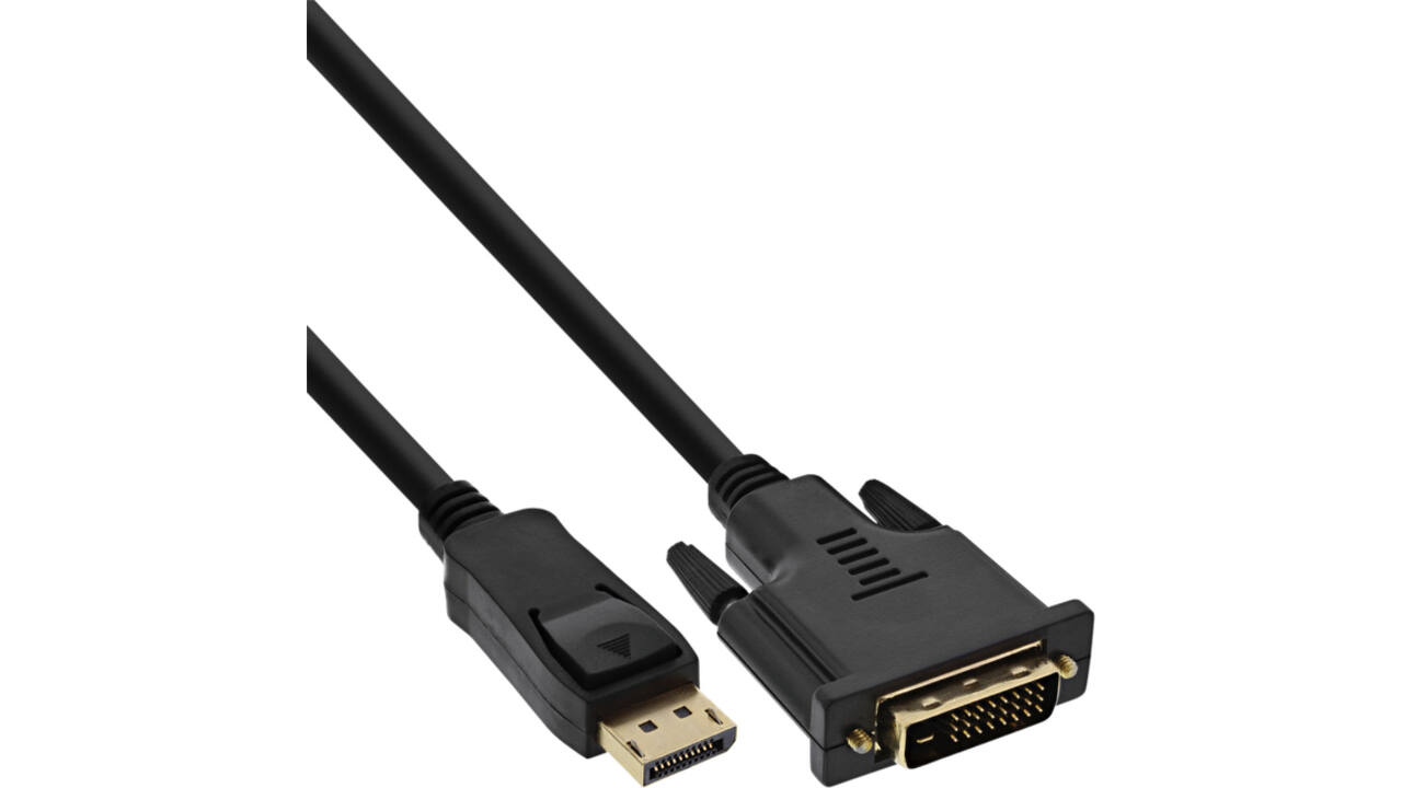 Kabel inLine Displayport DVI 24+1 M/M 2 meter zwart