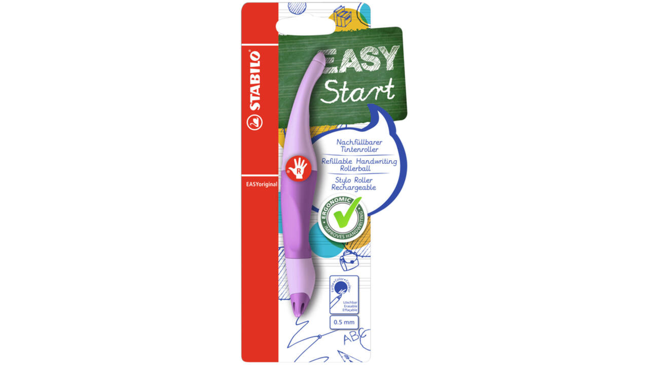 Rollerpen STABILO Easyoriginal  rechts medium pa lila blush blister