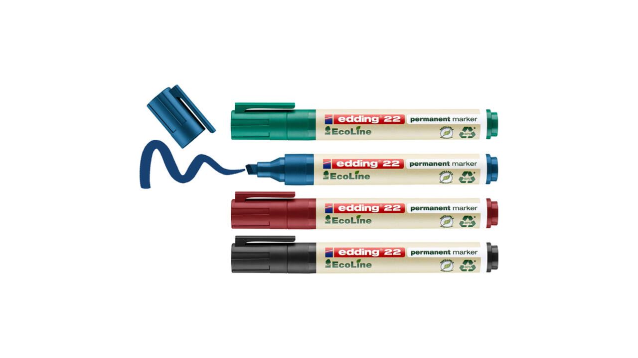Viltstift edding 22 Ecoline schuin assorti set à 4 stuks