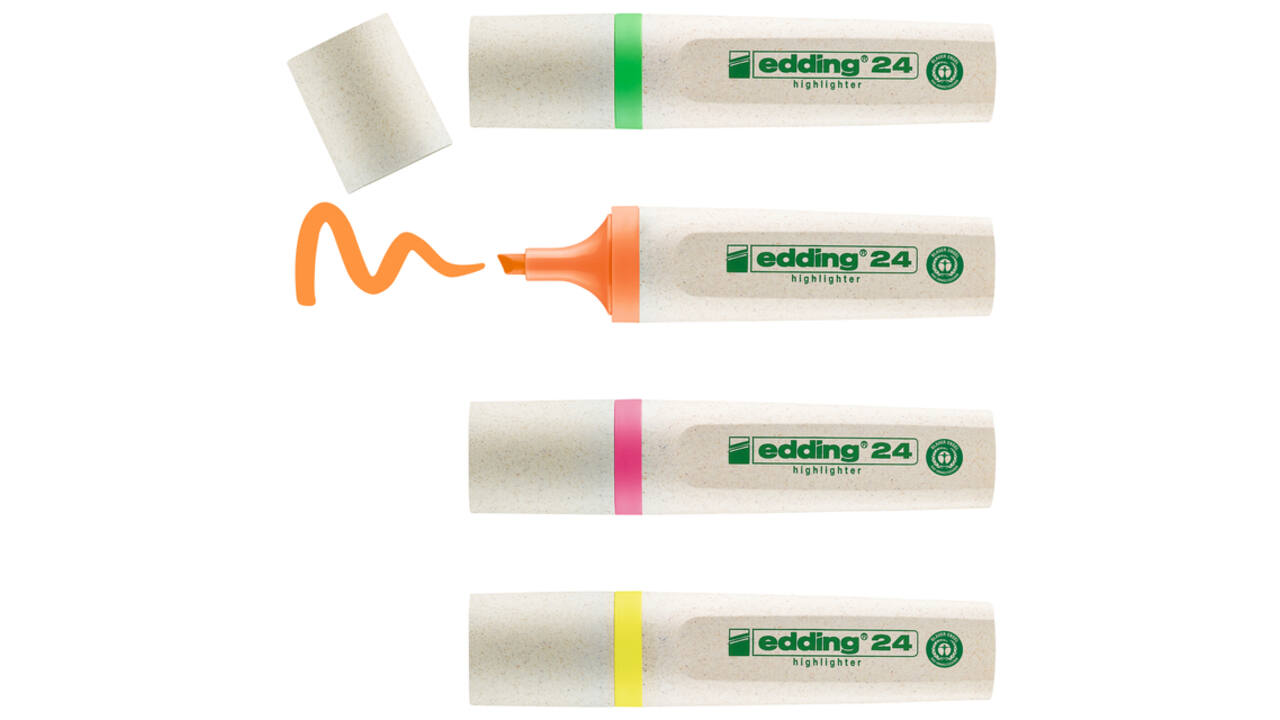 Markeerstift edding 24 EcoLine assorti set à 4 stuks
