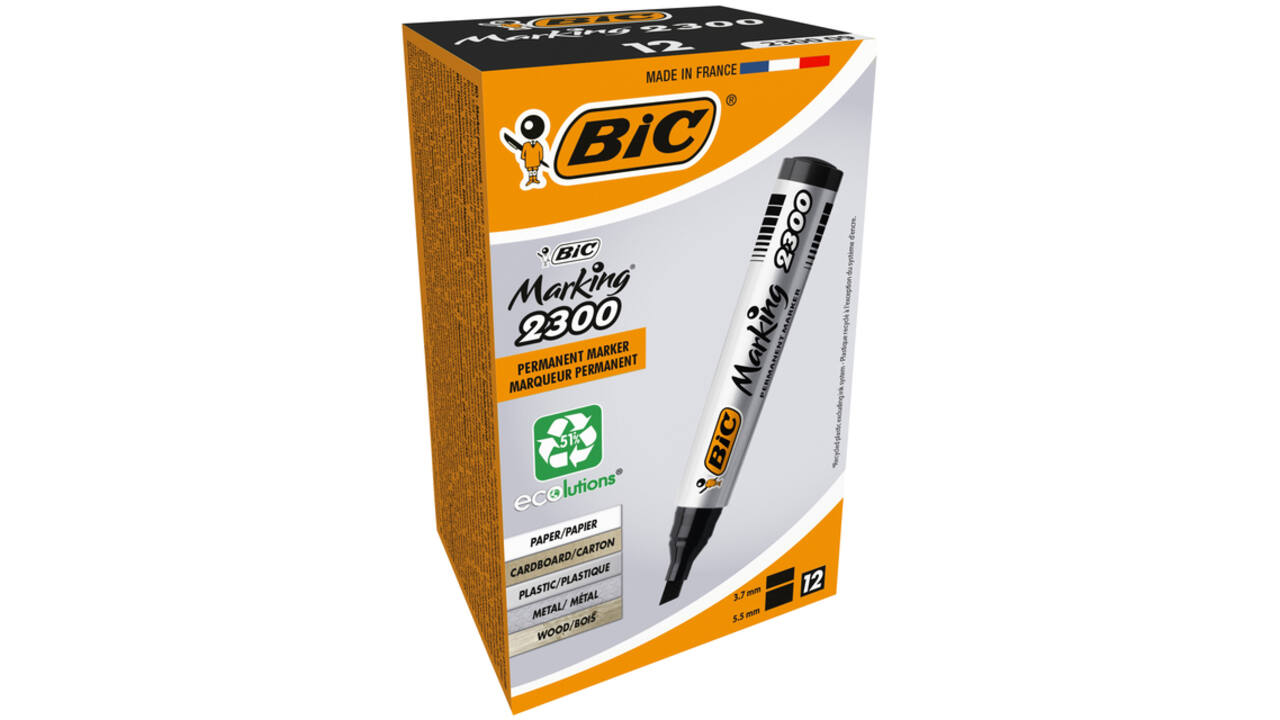 Viltstift Bic 2300 ecolutions schuin medium zwart