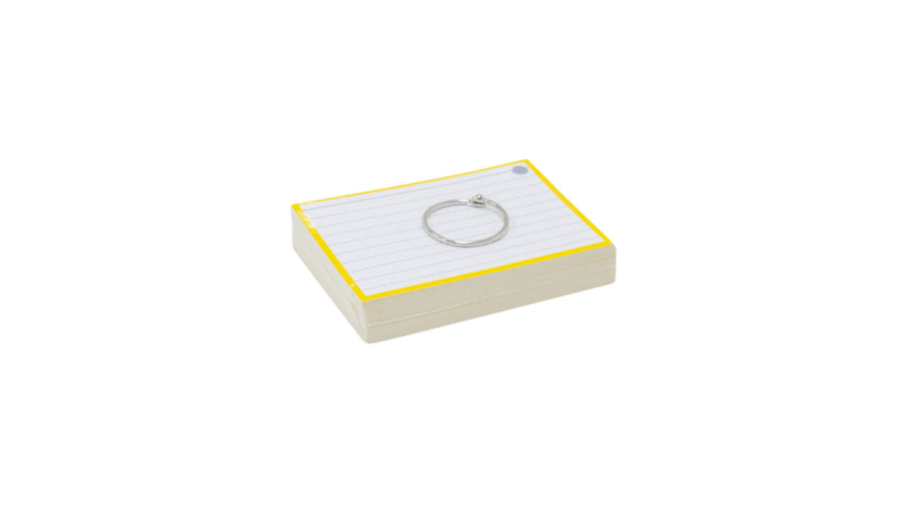 Flashcards A7 Geel incl. clipring 50 vel