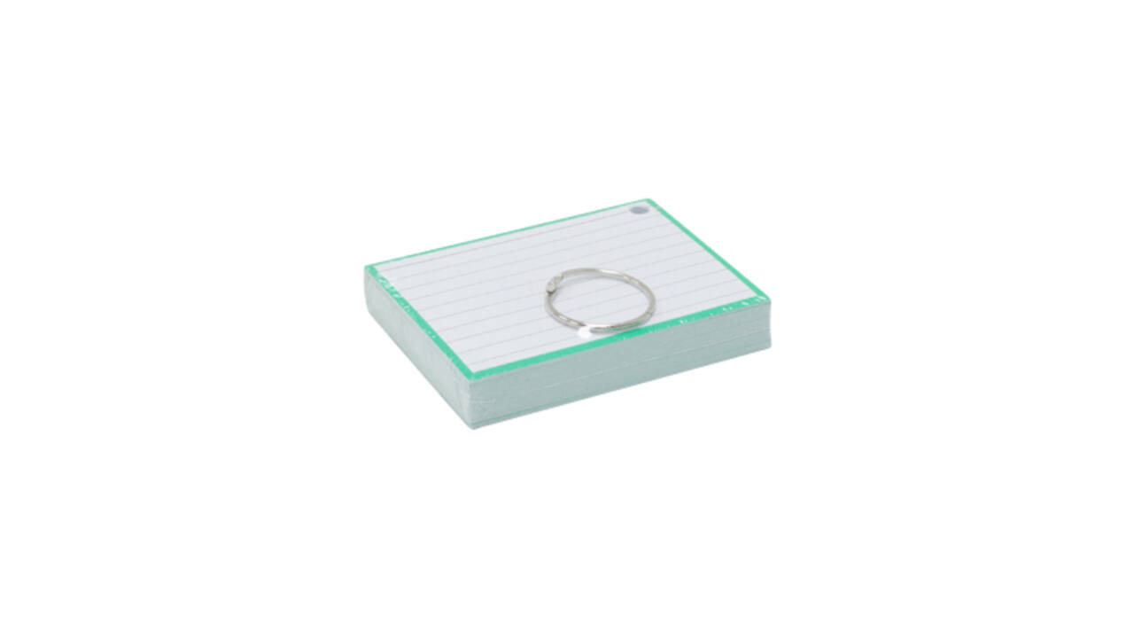Flashcards A7 Groen incl. clipring 50 vel