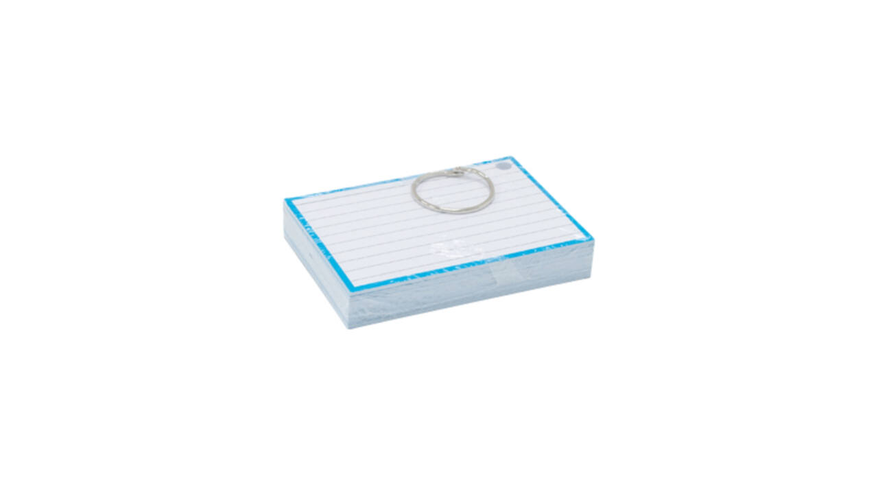 Flashcards A7 Blauw incl. clipring 50 vel