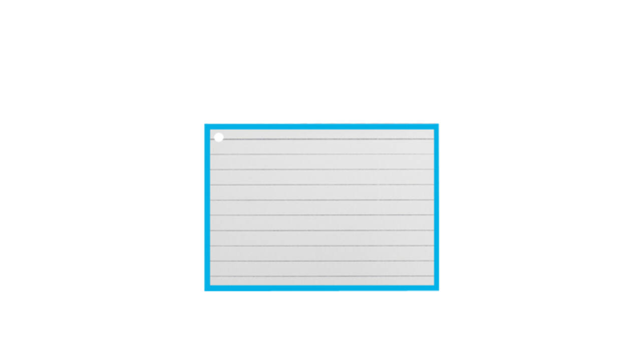 Flashcards A7 Blauw incl. clipring 50 vel