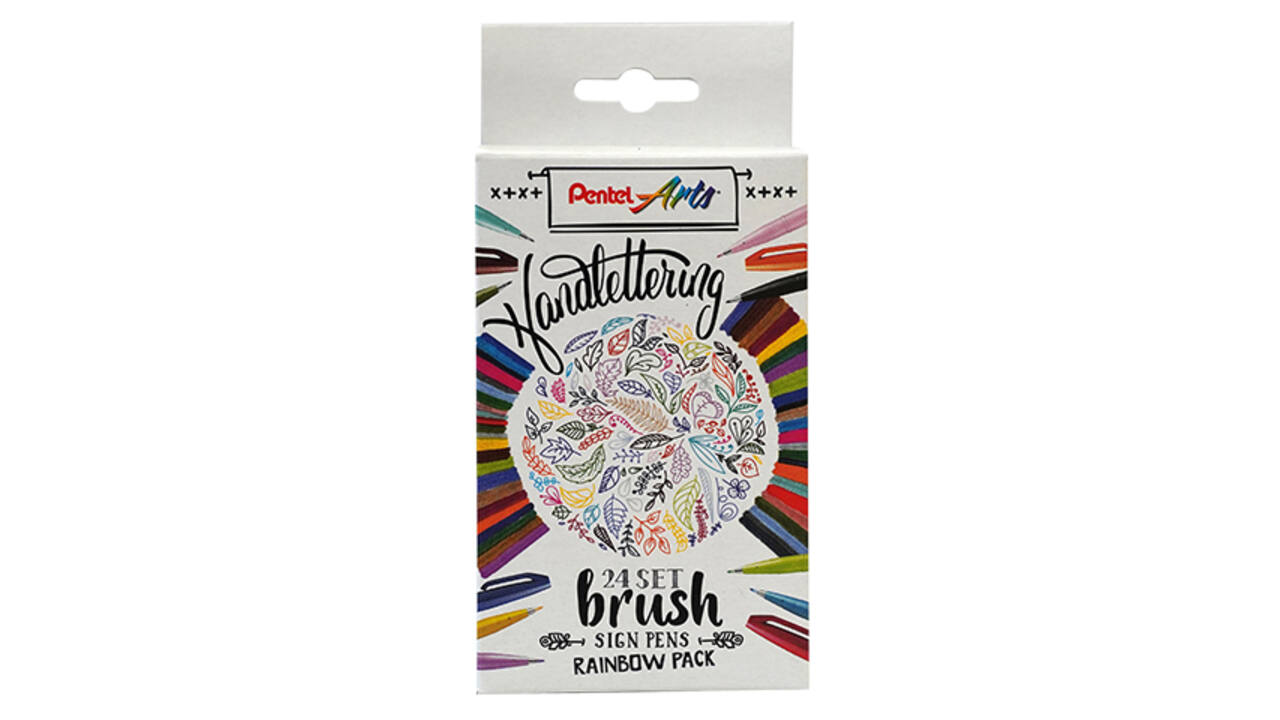 Brushpen Pentel Sign SES15C Rainbow assorti 24 stuks