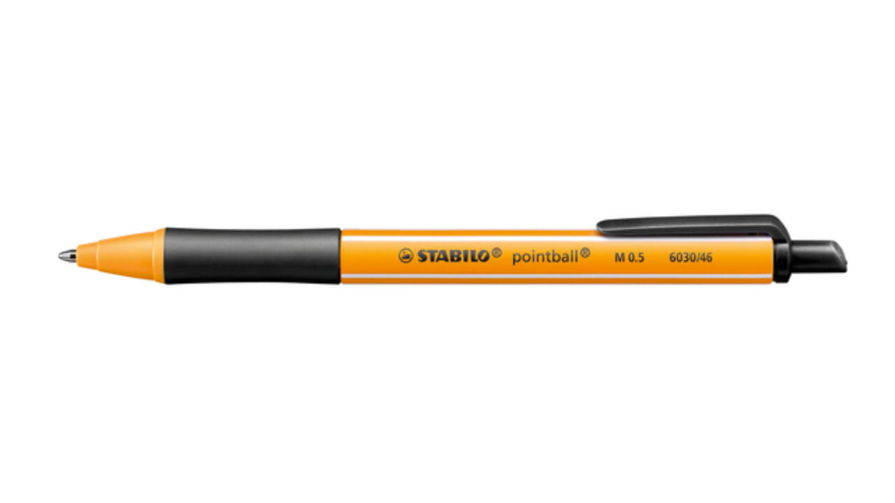 Balpen STABILO pointball 6030/46 medium zwart blister à 2 stuks